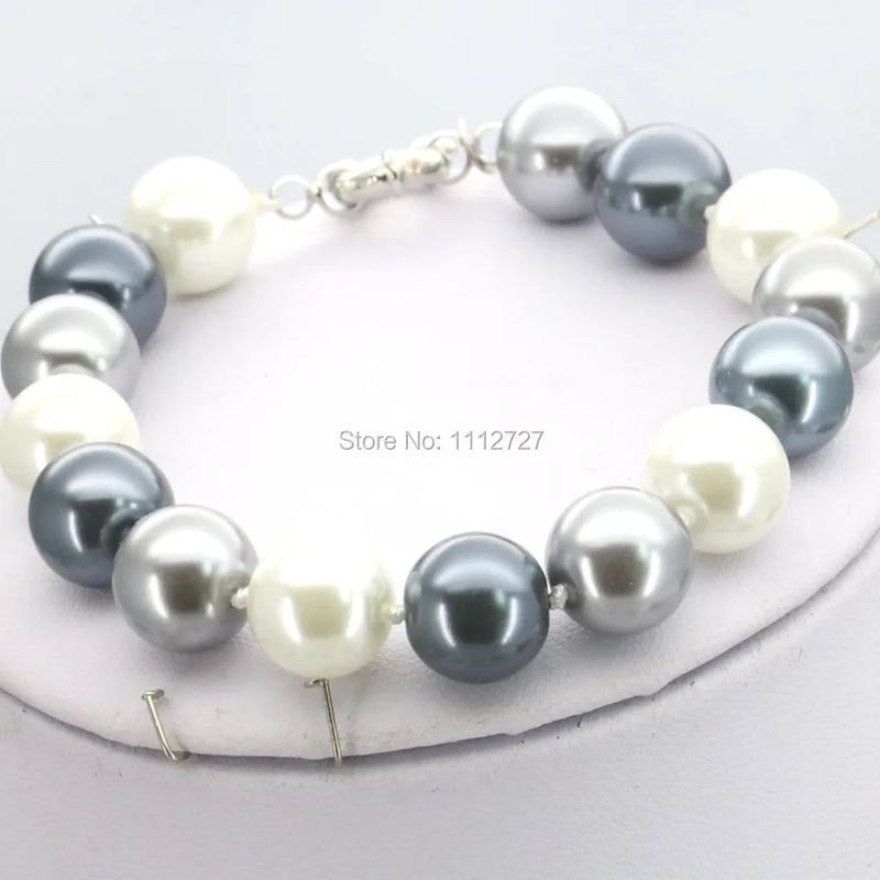 Gray Glass Pearl Beads Bracelet DIY Jewelry Mother's Day