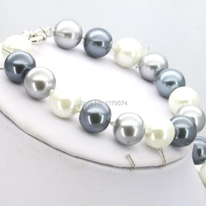 10mm Gray Glass Pearl Beads Bracelet Jewelry Making