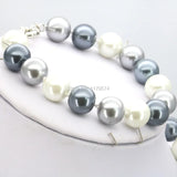 10mm Gray Glass Pearl Beads Bracelet Jewelry Making