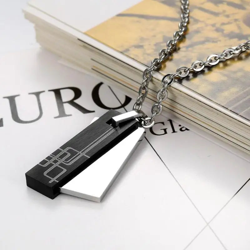 Geometric Stainless Steel Men's Pendant Necklace