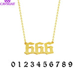 Old English Number Pendant Necklace Date Charm Box Chain