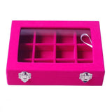 Hot Pink Velvet Jewelry Ring Display Organizer Box Tray Holder