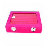 Velvet Display Case Box Earring Ring Organizer Jewelry Tray