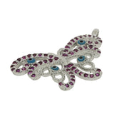 Hot Pink CZ Butterfly Evil Eye Charm Pendant Accessory