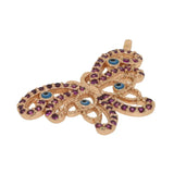 Hot Pink CZ Butterfly Evil Eye Charm Pendant Accessory