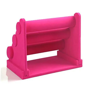 Hot Pink Velvet 3 Tier Bracelet Watch Stand Holder Jewelry Showcase Display