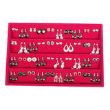 Hot Pink Velvet Tray Earrings Organizer Showcase Display Jewelry Holder