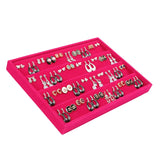 Hot Pink Velvet Tray Earrings Organizer Showcase Display Jewelry Holder