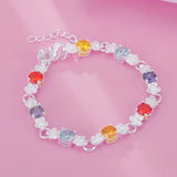 925 Stamped Silver Crystal Bracelet for Women Party Wedding