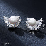 Hot Pearl Stud Earrings For Women Party Show Bridal Wedding Jewelry