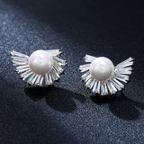 Hot Pearl Stud Earrings For Women Party Show Bridal Wedding Jewelry