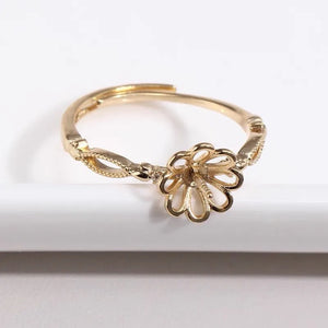 Adjustable Ring Base Mountings for Pearl Beads Stones