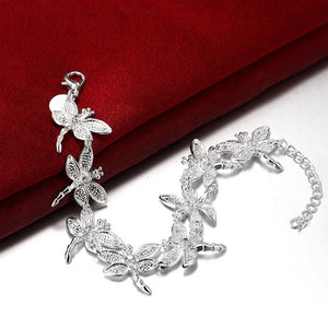 Crystal Dragonfly 925 Silver Bracelet for Women Wedding Party