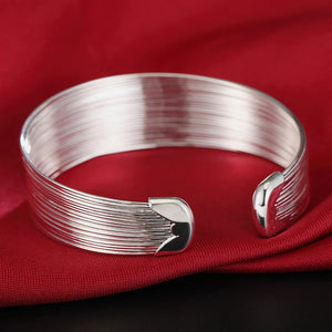 925 Sterling Silver Cuff Bracelets for Women Wedding Party Jewelry