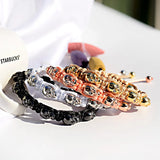 Punk CZ Stainless Steel Skull Bracelet - Men's Unique Jewelry