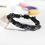 Punk CZ Stainless Steel Skull Bracelet - Men's Unique Jewelry