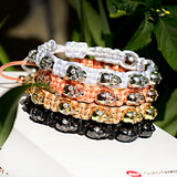 Punk CZ Stainless Steel Skull Bracelet - Men's Unique Jewelry