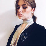 Punk Statement Sequins Long Choker Necklace for Women