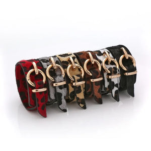 Leopard Fur Leather Bracelets Punk Style Christmas Jewelry Gift