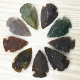 Raw Ore Gems Indian Agates Arrow Head Charm Pendant for Necklace Making