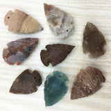 Raw Ore Gems Indian Agates Arrow Head Charm Pendant for Necklace Making