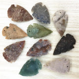 Raw Ore Gems Indian Agates Arrow Head Charm Pendant for Necklace Making