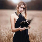 Retro Gothic Style Moon Accessories Head Chain with Crystal Bead Headdress