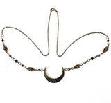 Retro Gothic Style Moon Accessories Head Chain with Crystal Bead Headdress