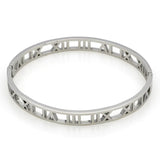 Roman Numerals Bracelet Stainless Steel Cuff Bangle