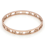 Roman Numerals Bracelet Stainless Steel Cuff Bangle