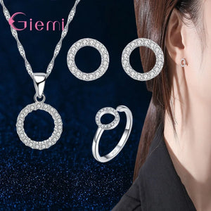 925 Sterling Silver Jewelry Set for Women Girls