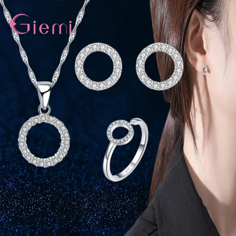 925 Sterling Silver Jewelry Set for Women Girls