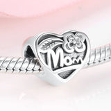 S925 Sterling Silver Beads Mother's Hollow Silver Pendant
