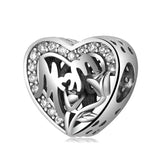 S925 Sterling Silver Beads Mother's Hollow Silver Pendant