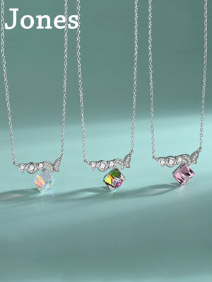 S925 Sterling Silver Butterfly Necklace with Austrian Crystals