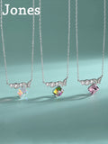 S925 Sterling Silver Butterfly Necklace with Austrian Crystals
