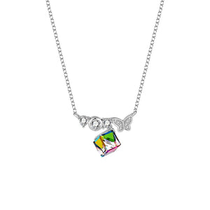 S925 Sterling Silver Butterfly Necklace with Austrian Crystals