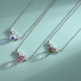 S925 Sterling Silver Butterfly Necklace with Austrian Crystals