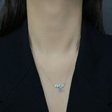 S925 Sterling Silver Butterfly Necklace with Austrian Crystals
