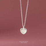 S925 Sterling Silver Chain Love Agate Pendant Necklace Girl Gift