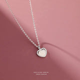 S925 Sterling Silver Chain Love Agate Pendant Necklace Girl Gift