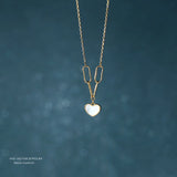 S925 Sterling Silver Heart Shell Pendant Necklace Girl Gift