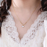 S925 Sterling Silver Heart Shell Pendant Necklace Girl Gift