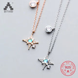 S925 Sterling Silver Zircon Rose Pendant Women's Jewelry