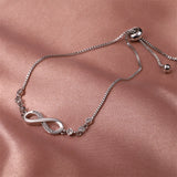925 Silver Figure Eight Bracelet For Beads Pendant Charm DIY Women