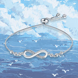 925 Silver Figure Eight Bracelet For Beads Pendant Charm DIY Women