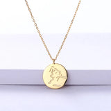 925 Silver Korea Style Face Pendant Choker Necklace for Women