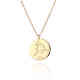 925 Silver Korea Style Face Pendant Choker Necklace for Women