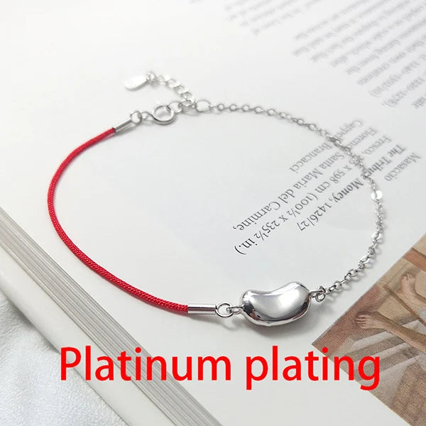 925 Silver Red Rope Chain Bracelets for Couples