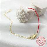 925 Silver Red Rope Chain Bracelets for Couples